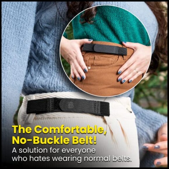No Buckle Elastic Belt for Women, Fits 1 Inch Belt Loops main image 4
